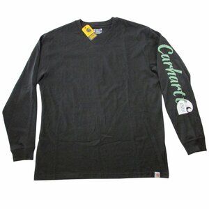 Carhartt Men's Long Sleeve Loose Fit Heavyweight Script Sleeve Graphic T-Shirt B